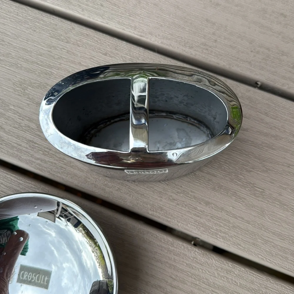 Croscill Chrome Soap Dish and Toothbrush Holder Set